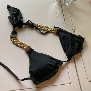 Beach bunny bronze gold and black top